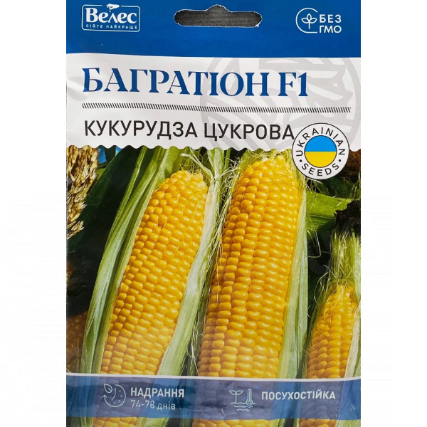 ТМ ВЕЛЕС Кукурудза Цукрова Багратіон F1 15г ТМ ВЕЛЕС Кукурудза Цукрова Багратіон F1 15г