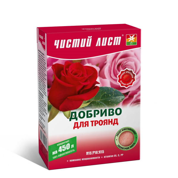 Кристалічне добриво «Чистий лист» для троянд 300г Кристалічне добриво «Чистий лист» для троянд 300г